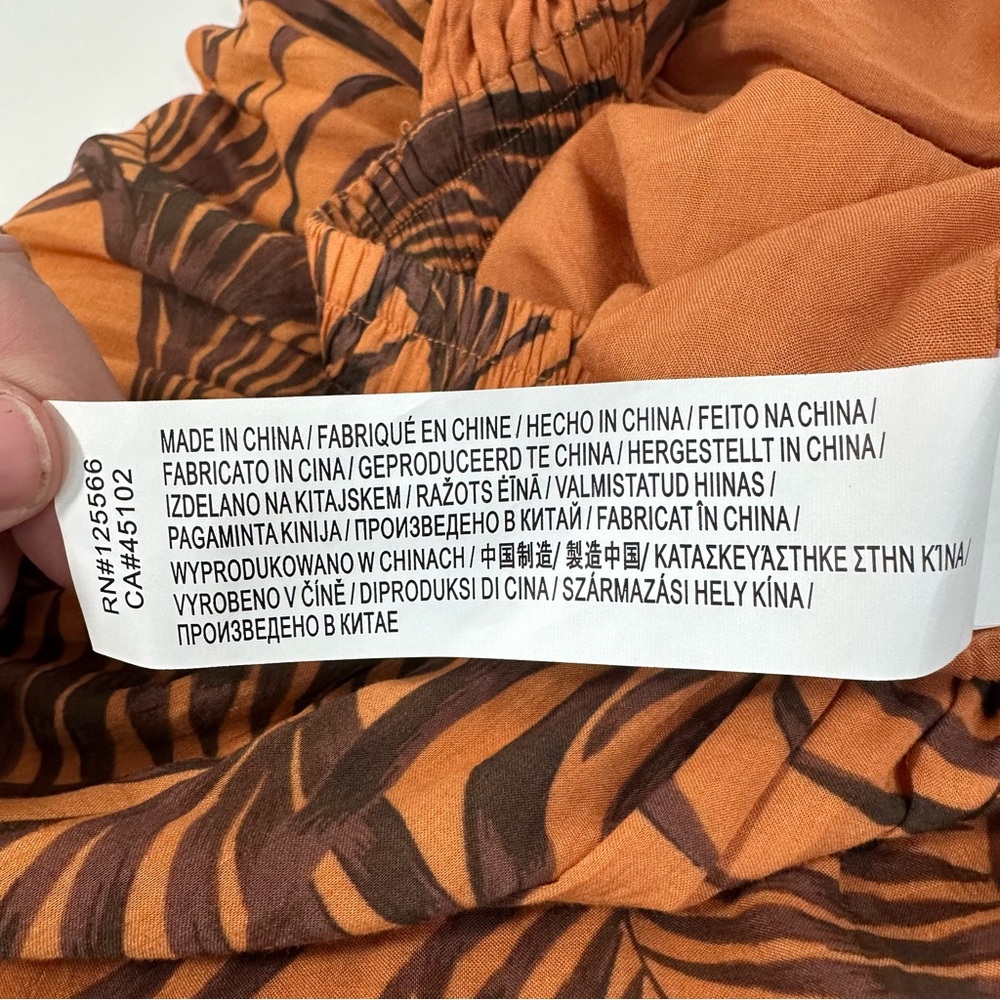 MINKPINK Women's Medium Finley Maxi Halter Dress Orange Brown Floral 55” Long - Picture 13 of 15